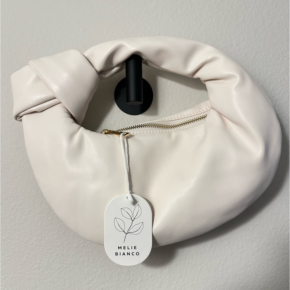 NWT Melie Bianco Alexandra Crème Vegan Top Handle Bag